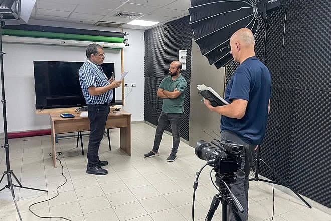 Inspectors from Israel's Communications Ministry seize Al Jazeera equipment at the Qatari broadcaster's Nazareth studio, May 9, 2024. Credit: Israel Communications Ministry.