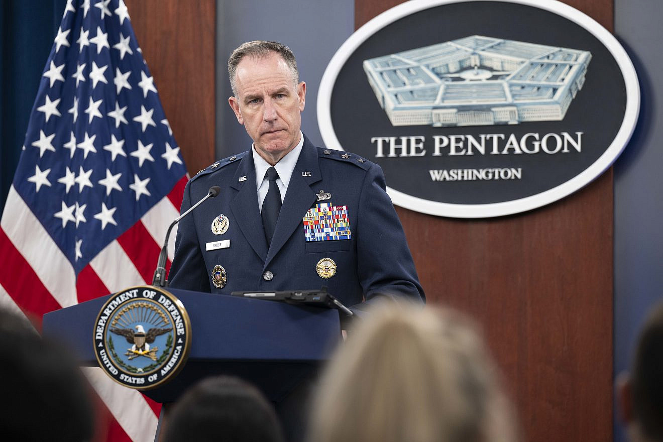 Pentagon Press Secretary U.S. Air Force Maj. Gen. Pat Ryder conducts a press briefing at the Pentagon, Washington, D.C., June 18, 2024. Credit: U.S. Navy Petty Officer 1st Class Alexander Kubitza/U.S. Department of Defense.