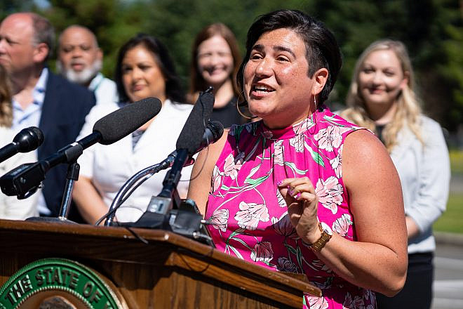 Emily Randall, a Washington state senator, on June 27, 2022. Credit: Office of Washington Gov. Jay Inslee.
