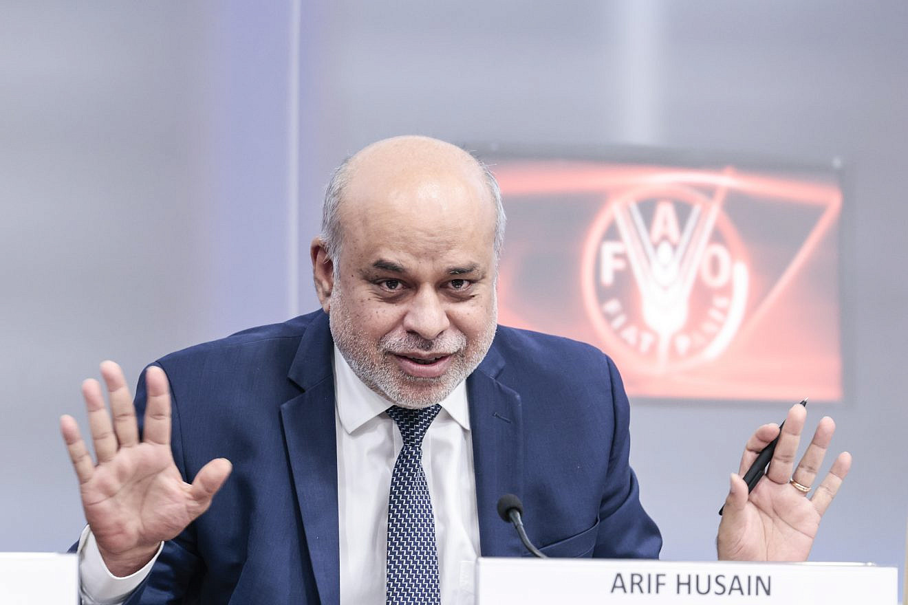 Arif Husain, chief economist at the World Food Programme, at a Food and Agriculture Organization eventin Rome on July 7, 2023. Credit: Cristiano Minichiello/FAO, via U.S. Mission to the United Nations Agencies in Rome.