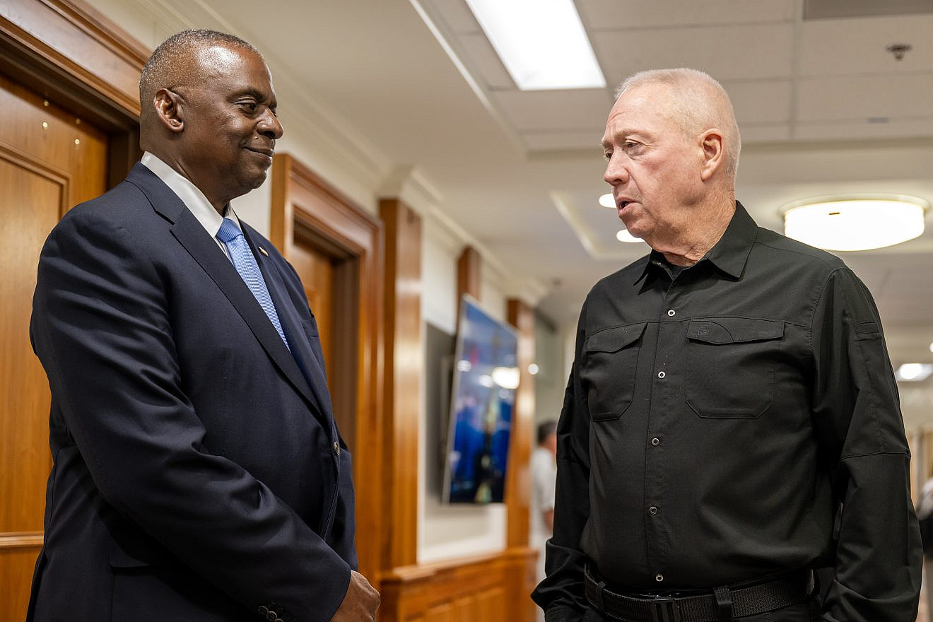 U.S. Secretary of Defense Lloyd Austin and Israeli Defense Minister Yoav Gallant speak at the Pentagon in Washington, June 25, 2024. Credit: U.S. Air Force Staff Sgt. Eugene Oliver/U.S. Department of Defense.