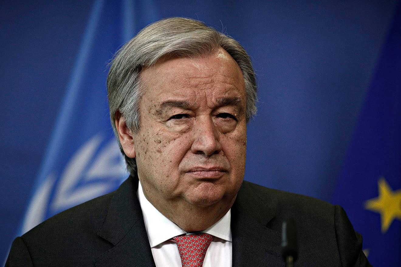 U.N. Secretary-General António Guterres at E.U. headquarters in Brussels, May 16, 2018. Photo by Alexandros Michailidis/Shutterstock.