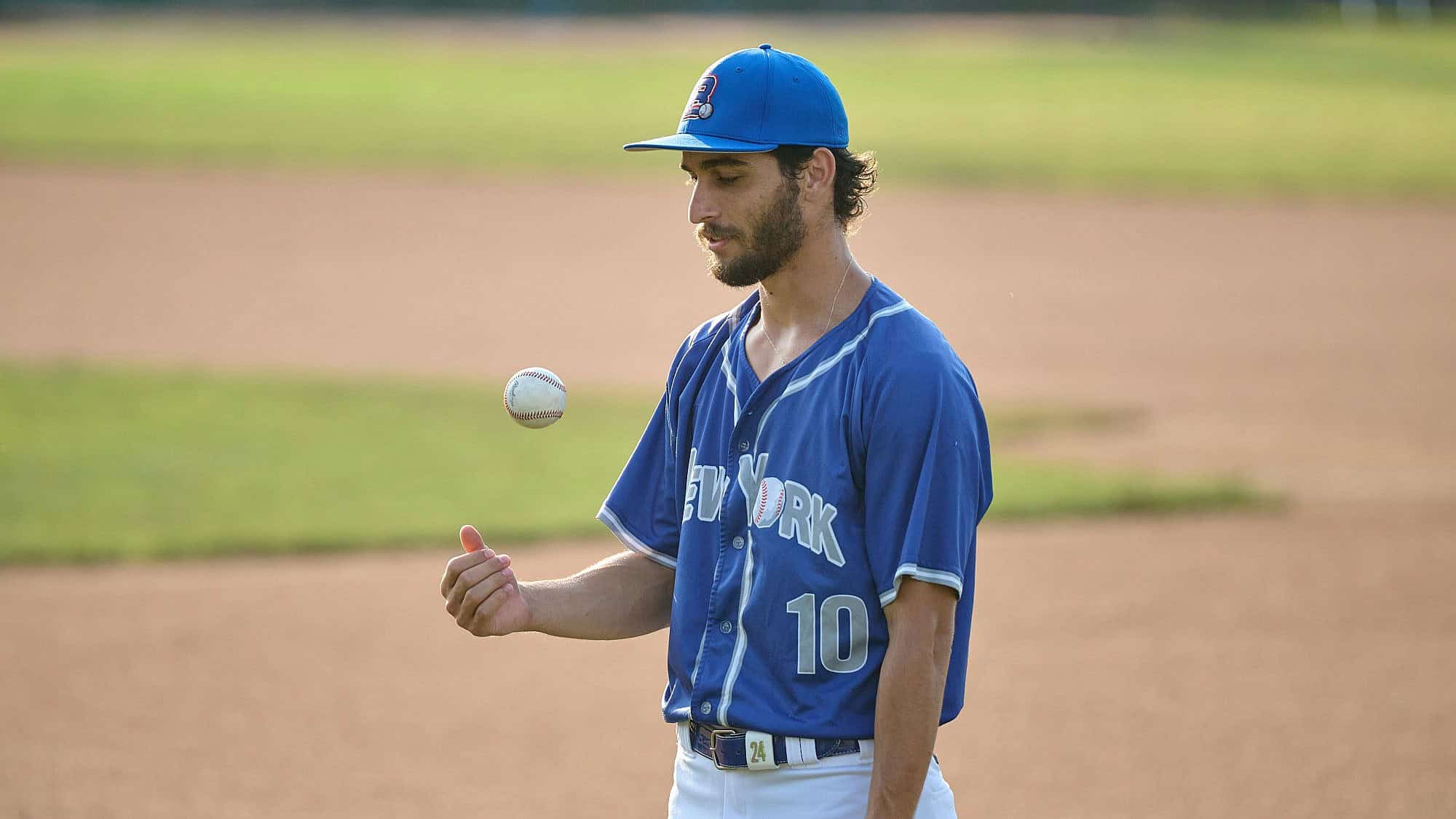 Assaf Lowengart, an Israeli professional baseball outfielder for the New York Boulders of the Frontier League. Photo by Perry Bindelglass.