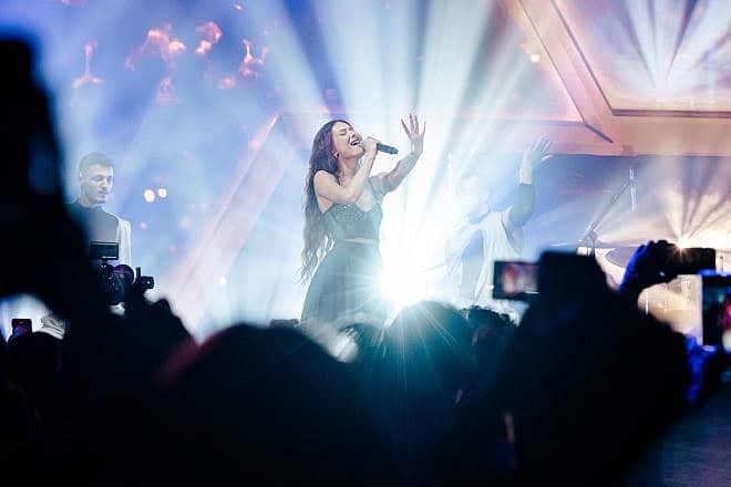 Eden Golan sings at the Birthright Israel Mega Event at Mini Israel Park in Latrun on June 24, 2023. Credit: Mark Nomdar Photography.