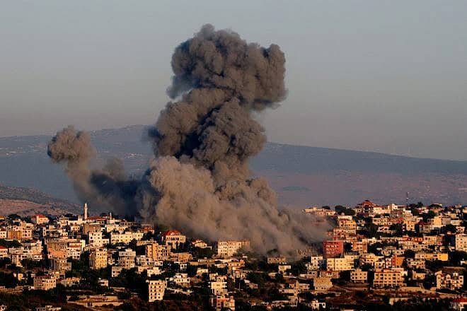 Smoke billows following an Israeli airstrike on a terrorist target in Khiam, Southern Lebanon, on June 21, 2024. Photo by Rabih Daher/AFP via Getty Images.