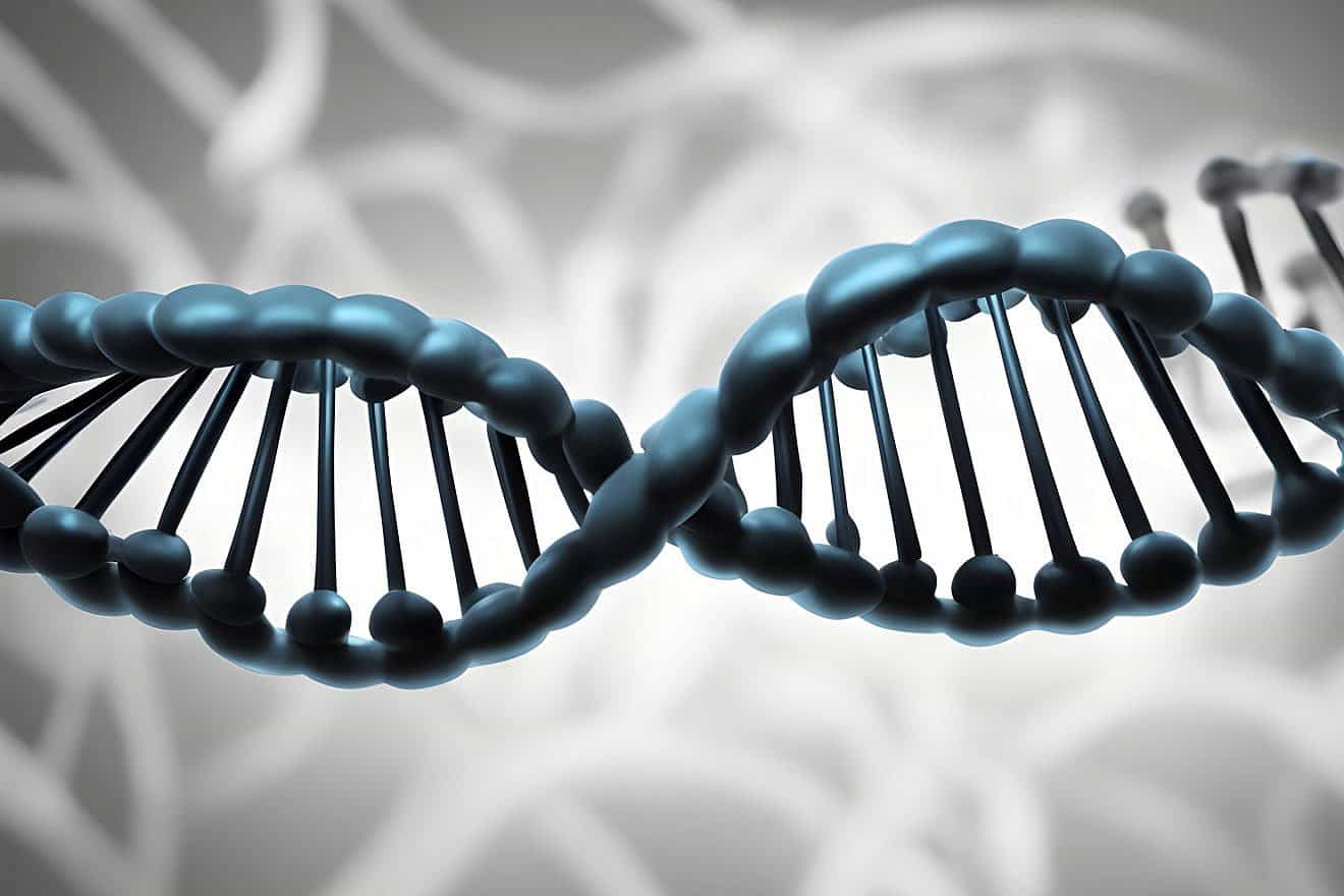 Illustrative image of the DNA double helix. Source: Deep AI.
