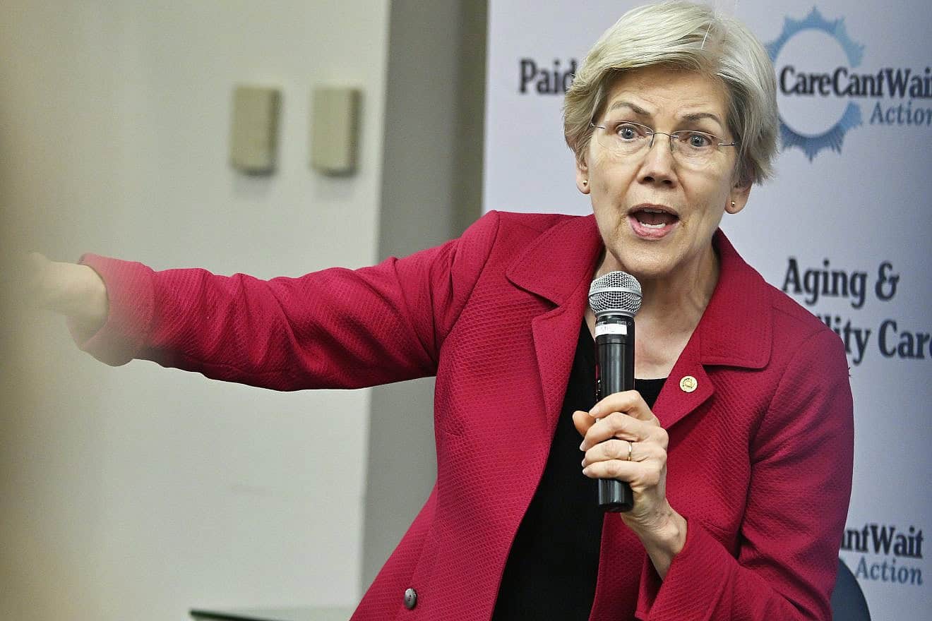 Sen. Elizabeth Warren speaks at the Care Can't Wait Action Hosts Town Hall in Washington, April 10, 2024. Photo by Shannon Finney/Getty Images for Care Can't Wait Action.
