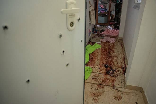 Destruction caused by Hamas terrorists on Oct. 7 in Kibbutz Nir Oz, near the Israeli-Gaza border, in southern Israel, Oct. 19, 2023. Photo by Erik Marmor/Flash90.