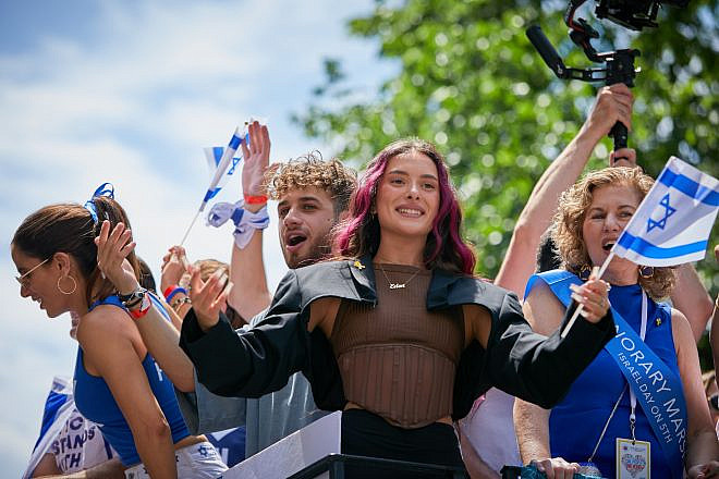 Eden Golan, Israel’s Eurovision star, at the Israel Day on Fifth parade in New York City, June 2, 2024. Credit: Shulamit, courtesy of UJA.