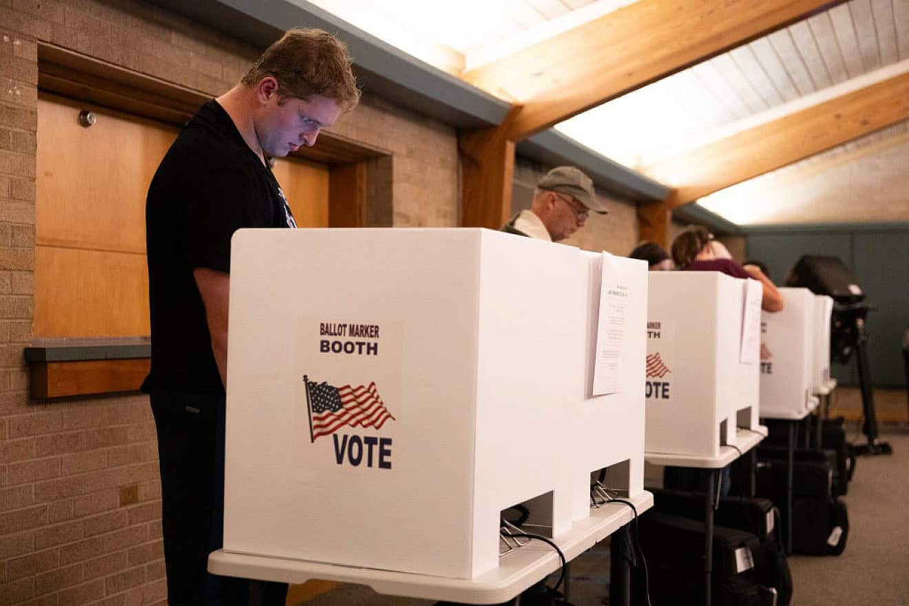 Voters fill out their ballots on Election Day in Columbus, Ohio, on Nov. 7, 2023. Credit: Megan Zelinger/AFP via Getty Images.