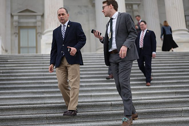 U.S. Rep. Bob Good (R-Va.) speaks with a reporter as he leaves the U.S. Capitol for the weekend in Washington, D.C., on May 17, 2024. Photo by Kevin Dietsch/Getty Images.