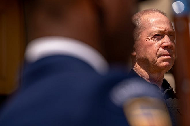 Israeli Defense Minister Yoav Gallant at the Pentagon in Arlington, Va., on June 25, 2024. Photo by Andrew Harnik/Getty Images.