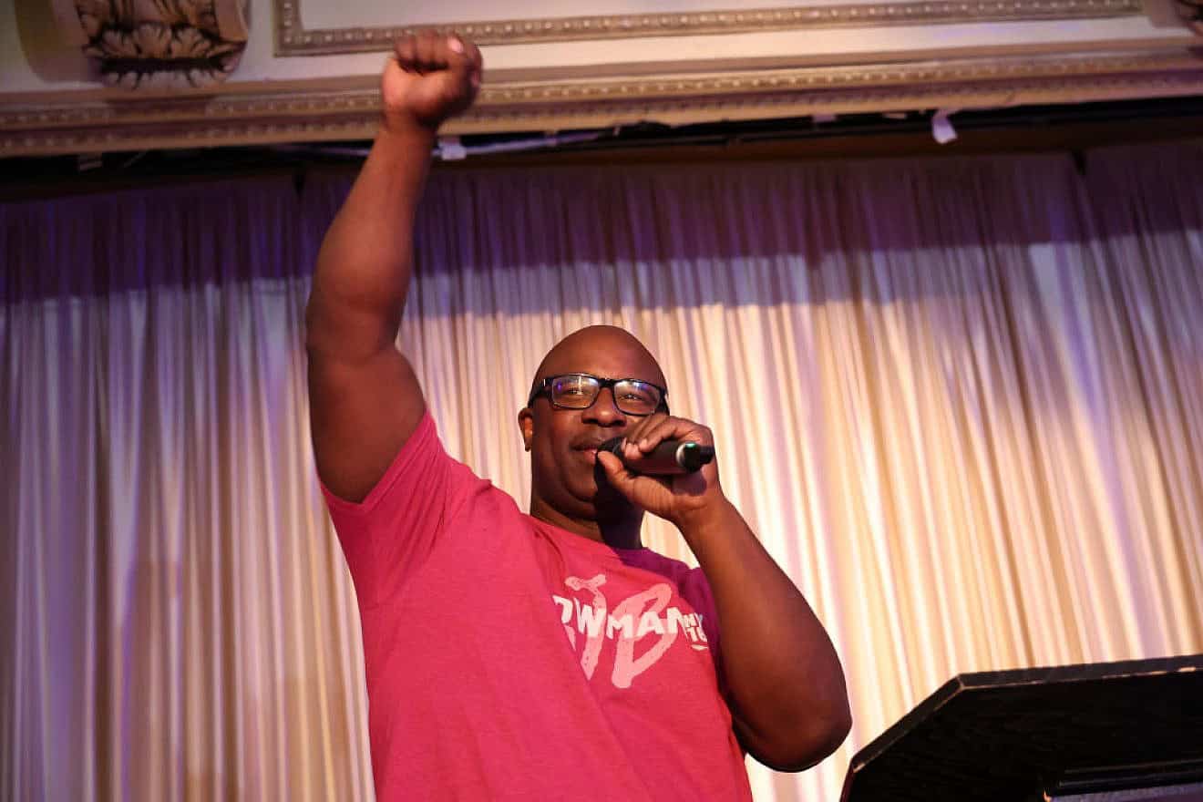 Outgoing U.S. Rep. Jamaal Bowman (D-N.Y.) speaks at his election night party at the Grand Roosevelt Ballroom in New York City on June 25, 2024.  Credit: Michael M. Santiago/Getty Images.