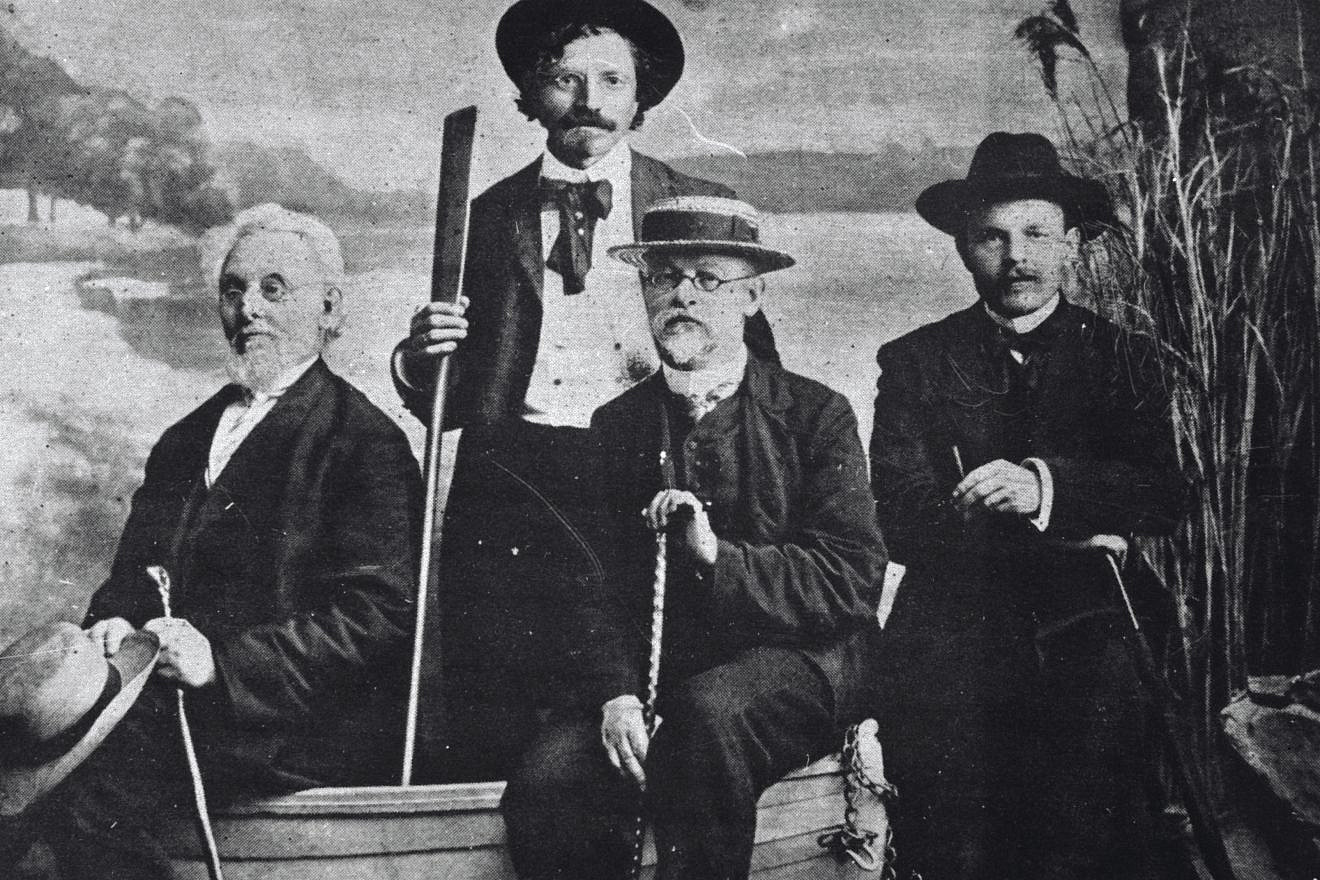 Hayim Nahman Bialik, Sholem Aleichem, Mendele Mocher Seforim and Mordechai Ben Ami. Credit: KKL-JNF Archive.