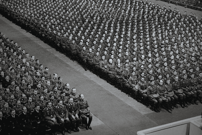 Image from the Netflix docuseries “Hitler and the Nazis: Evil on Trial,“ released on June 5, 2024. Credit: Márton Kállai/Courtesy of Netflix.