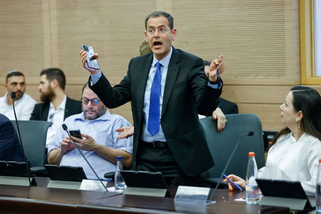 MK Moshe Saada attends a Constitution Committee meeting at the Knesset in Jerusalem, March 13, 2023. Photo by Erik Marmor/Flash90.