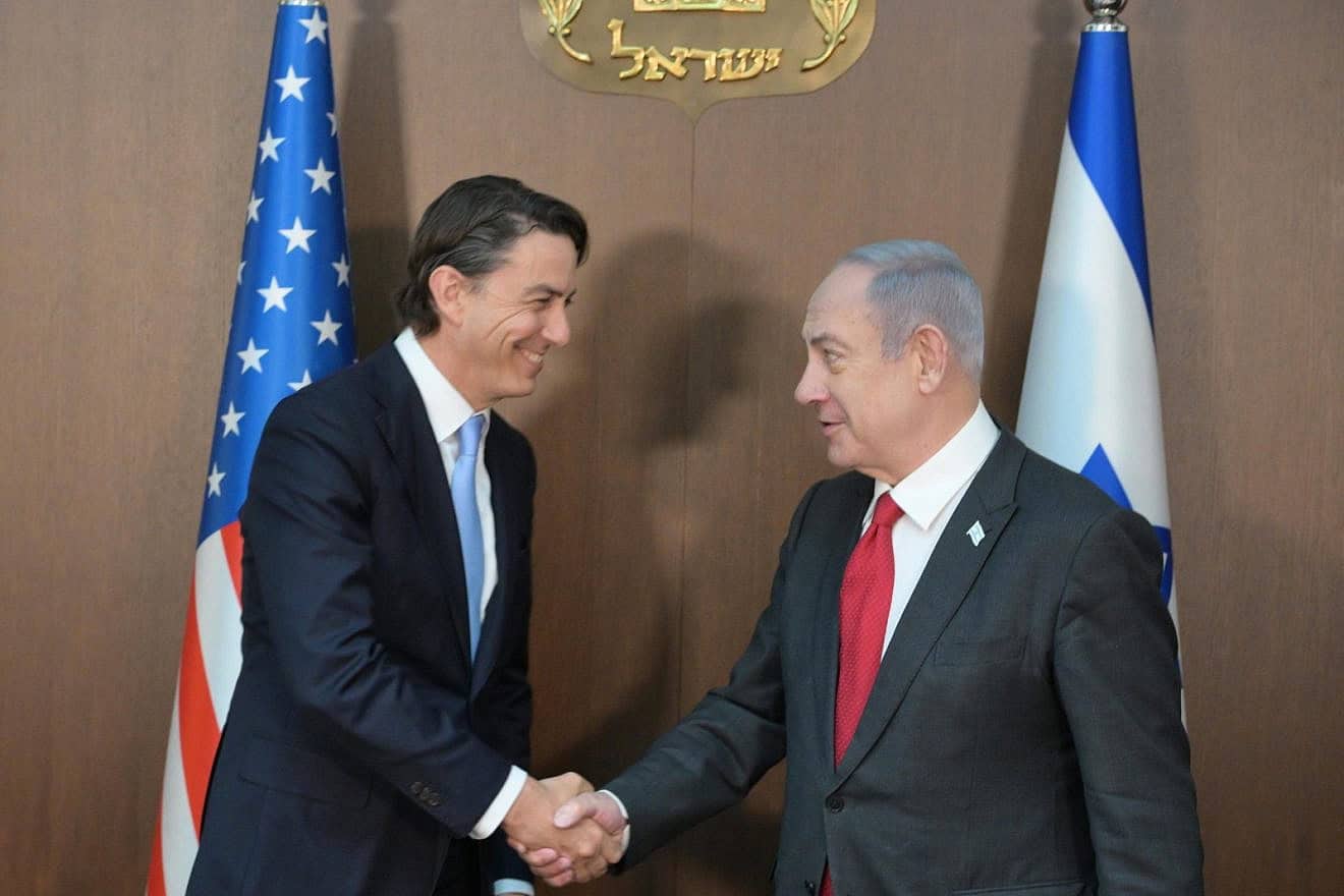 U.S. presidential envoy Amos Hochstein meets with Prime Minister Benjamin Netanyahu at the Prime Minister's Office in Jerusalem, June 17, 2024. Photo by Amos Ben-Gershom/GPO.