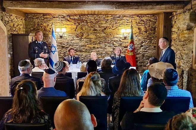Event held in Portugal pays tribute to Ildefonso Pereira, who died in the line of duty while saving the life of the Israeli Ambassador to Portugal Ephraim Eldar in 1979, June 23, 2024. (Courtesy).