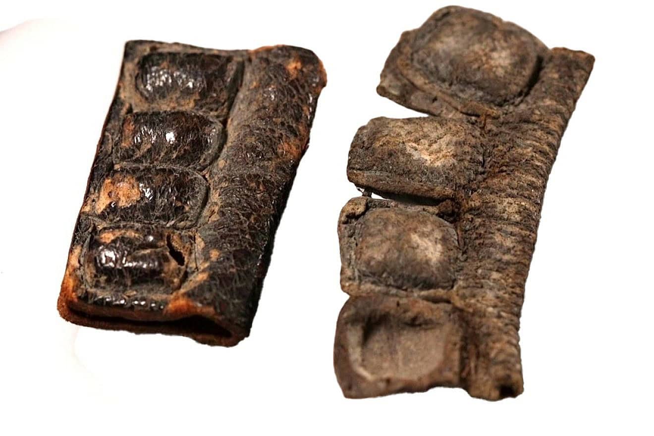 Tefillin from about 2,000 years ago in the laboratories of the Israel Antiquities Authority. Photo by Emil Aladjem/IAA.