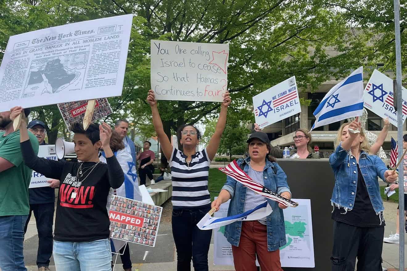 A pro-Israel counter-demonstration at MIT, May 15, 2024. Source: Courtesy.