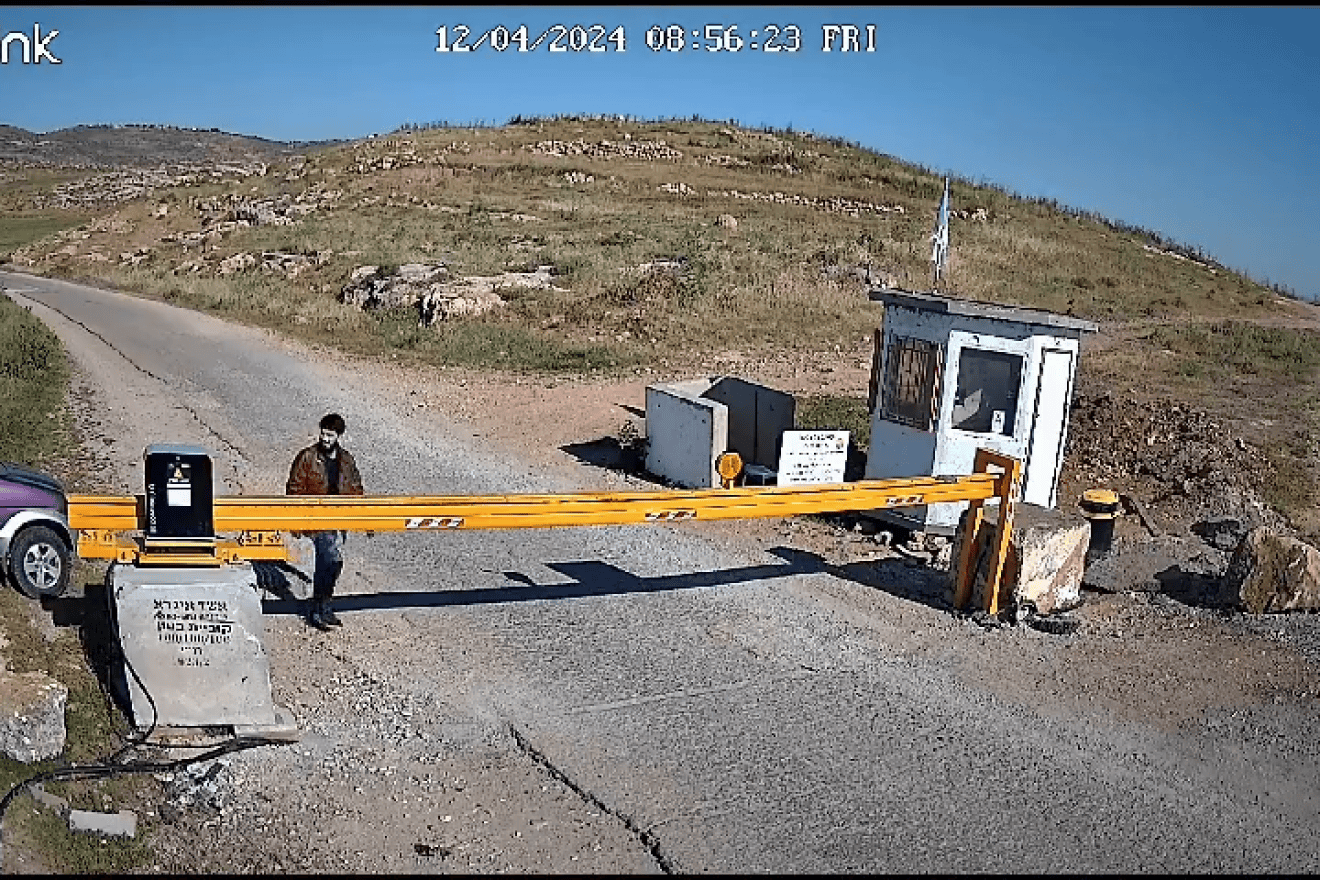 Palestinian terrorist Ahmed Duabsha in the moments after he murdered Israeli shepherd Binyamin Achimeir, 14, at the Gal Farm outpost in Samaria, April 12, 2024. Credit: Screenshot.