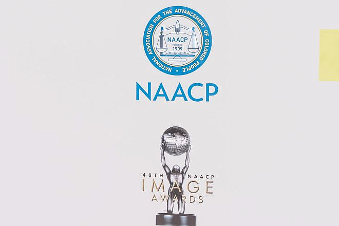 A poster marking the 48th NAACP Image Awards, held at Pasadena Civic Auditorium on Feb. 11, 2017. Credit: Jamie Lamor Thompson.