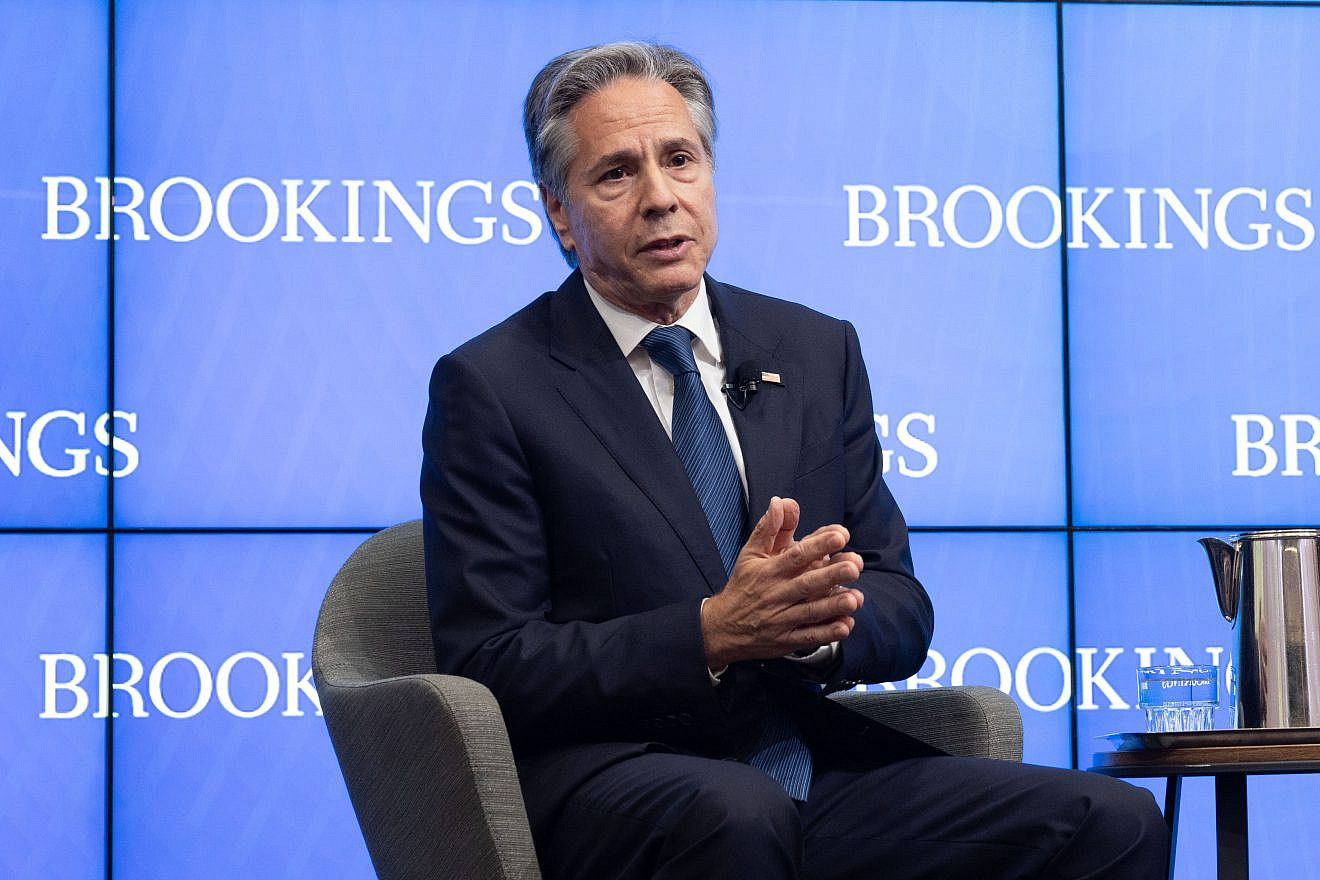 Secretary of State Antony Blinken participates in a conversation on U.S. foreign policy at the Brookings Institution in Washington, July 1, 2024. Photo by Chuck Kennedy/U.S. State Department.