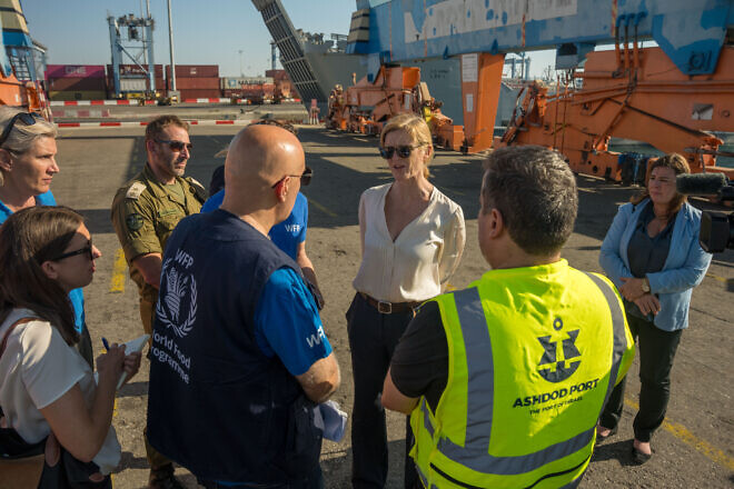 Samantha Power, the USAID administrator, meets with Israeli authorities and global humanitarian partners at Israel's Port of Ashdod, a key route for humanitarian aid for Gaza, on July 11, 2024. Credit: U.S. Agency for International Development.