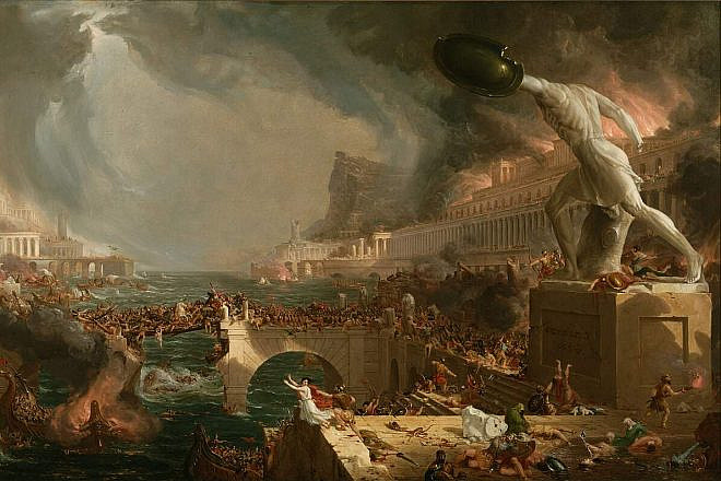 "Destruction" (1836) by Cole Thomas, depicting the fall of the Roman Empire. Credit: Wikimedia Commons.
