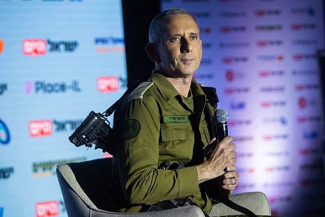 IDF Spokesperson Rear Adm. Daniel Hagari at the "Israel Hayom" conference in Ashkelon, April 16, 2024. Photo by Oren Ben Hakoon/Flash90.