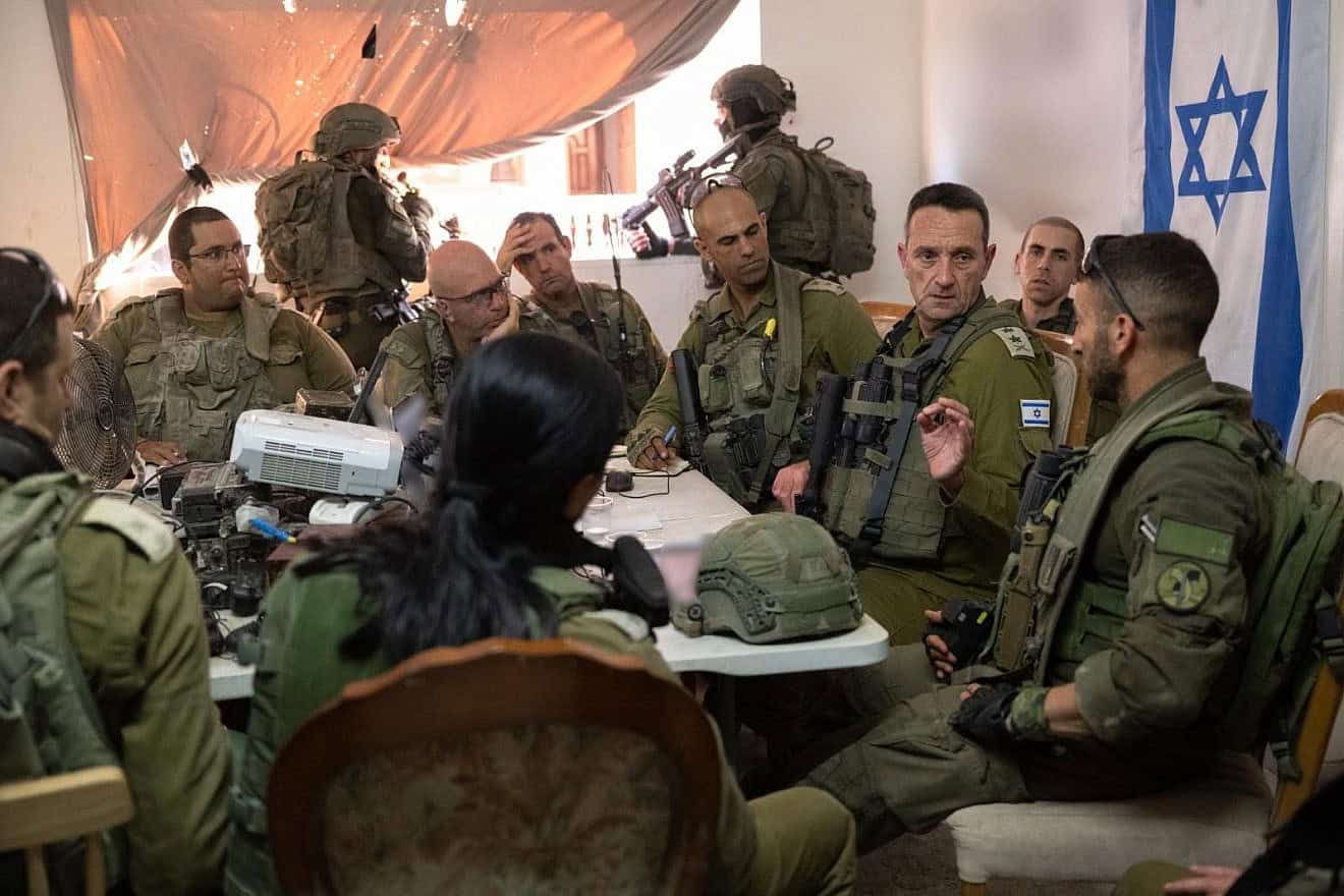 Israel Defense Forces Chief of Staff Lt. Gen. Herzi Halevi after a situational assessment held in the Netzarim Corridor that divides northern and southern Gaza, July 9, 2024. Credit: IDF.