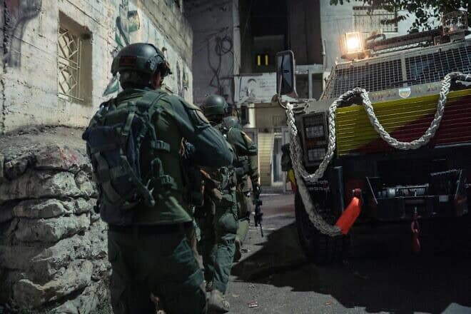 Israeli forces operating in Qalandiya in the overnight hours between July 23 and 24, 2024. Credit: IDF.