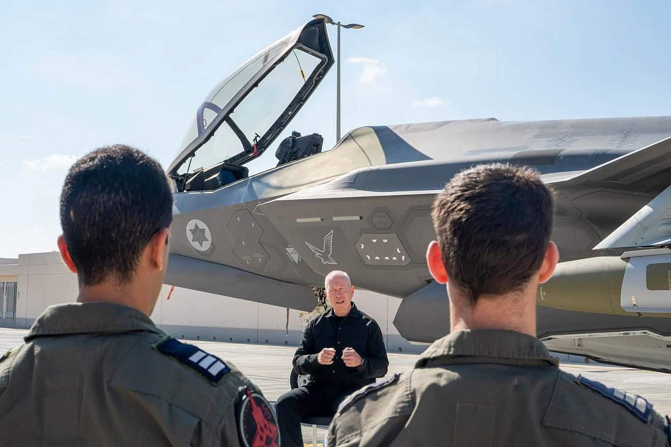 Israeli Defense Minister Yoav Gallant visits the IAF airbase in Nevatim, July 14, 2024. Photo by Ariel Hermoni/IMoD.