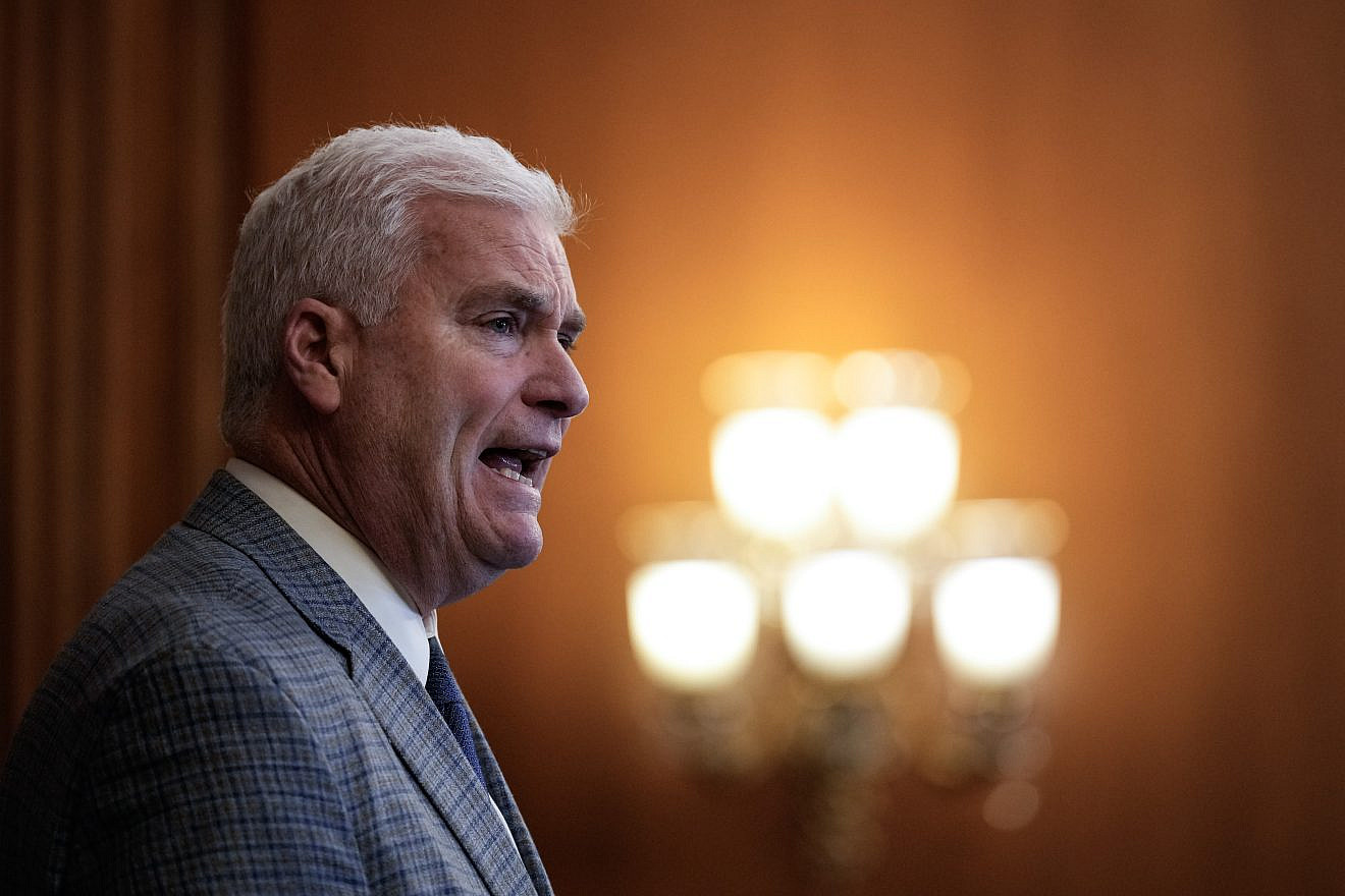 U.S. House Majority Whip Rep. Tom Emmer (R-Minn.) speaks during a news conference at the U.S. Capitol December 5, 2023 in Washington, DC. Photo by Drew Angerer/Getty Images.