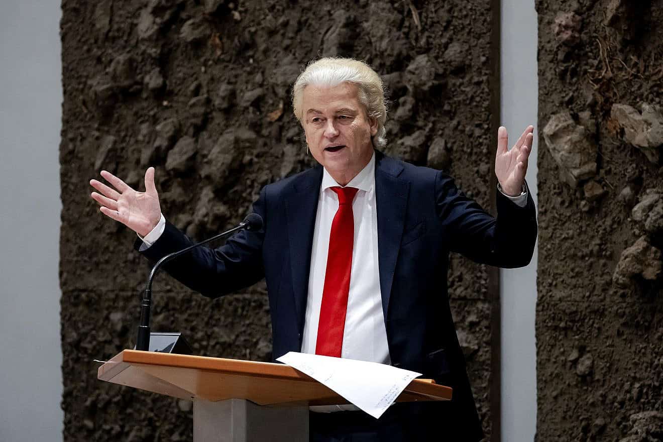 Geert Wilders during a debate in the plenary hall of the House of Representatives in The Hague, July 3, 2024. Photo by Robin van Lonkhuijsen/ANP/AFP via Getty Images.