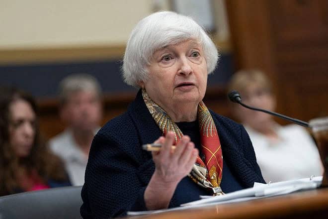 U.S. Treasury Secretary Janet Yellen testifies in Washington before the House Committee on Financial Services, July 9, 2024. Photo by Chris Kleponis/AFP via Getty Images.
