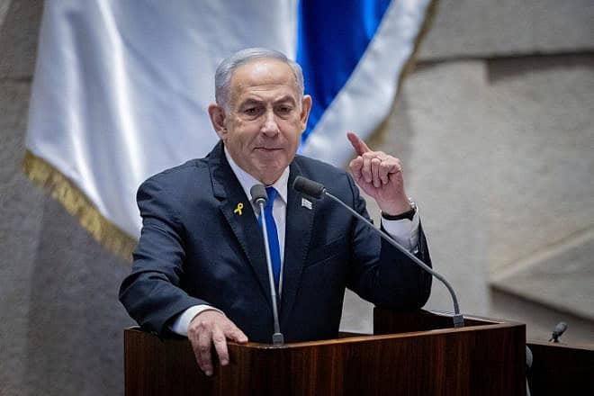 Israeli Prime Minister Benjamin Netanyahu attends a debate at the Knesset on June 24, 2024. Photo by Chaim Goldberg/Flash90.