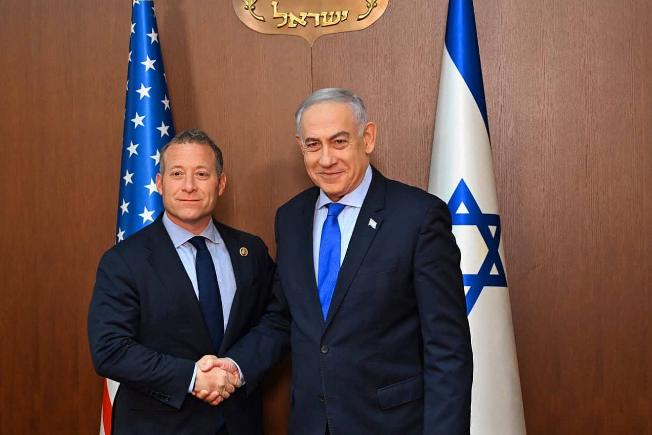 Israeli Prime Minister Benjamin Netanyahu meets in his office in Jerusalem with U.S. Rep. Josh Gottheimer (D-NJ), July 3, 2023. Photo by Haim Zach/GPO.