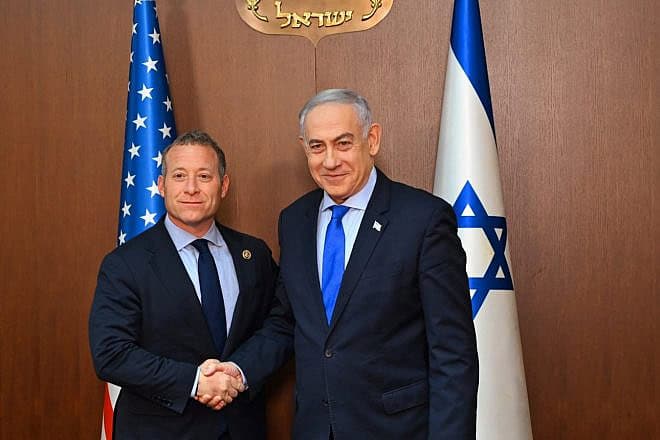 Israeli Prime Minister Benjamin Netanyahu meets in his office in Jerusalem with U.S. Rep. Josh Gottheimer (D-NJ), July 3, 2023. Photo by Haim Zach/GPO.