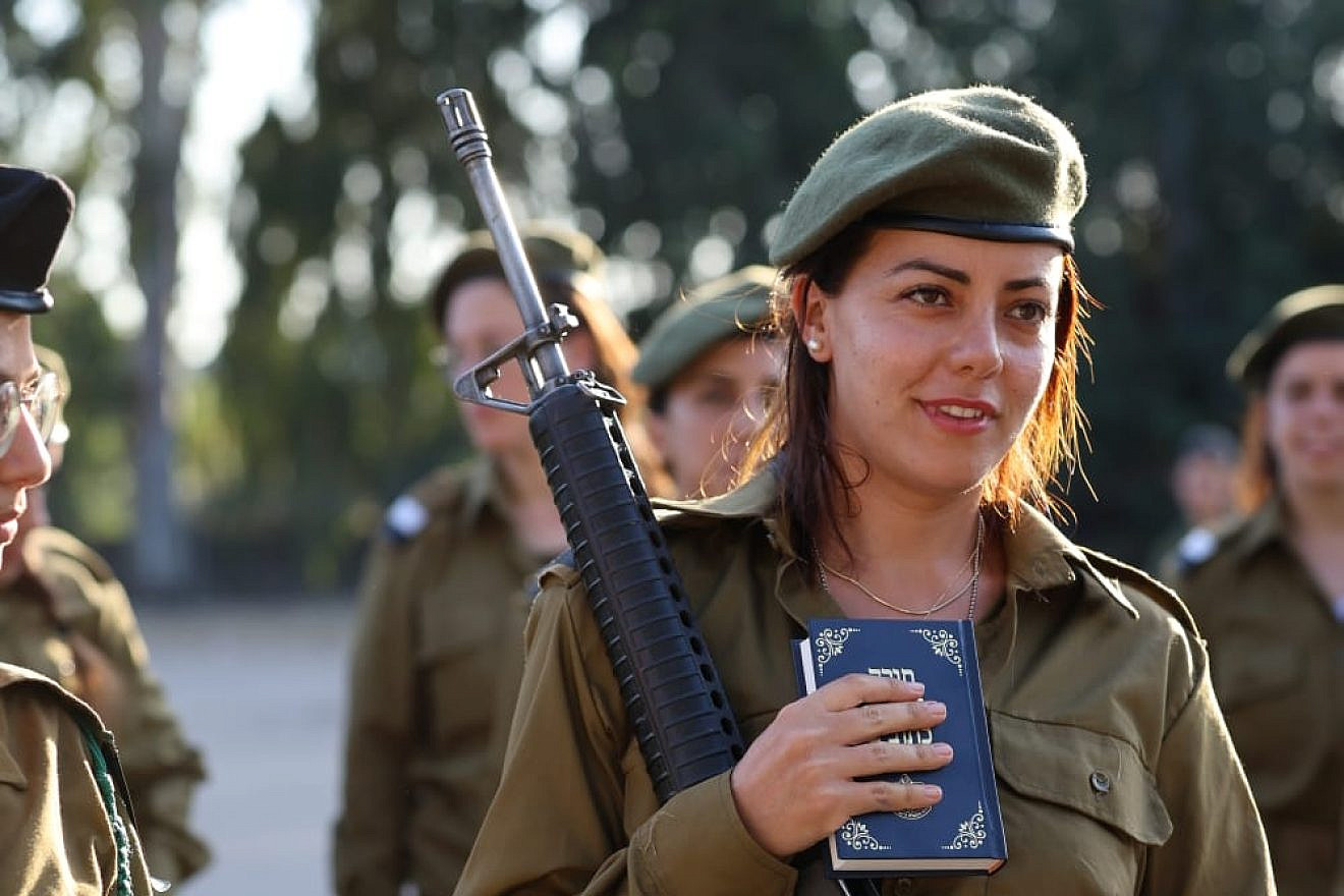 Shir Badichi is sworn into the IDF at Camp Dotan near Pardes Hanna in central Israel. Credit: Courtesy.