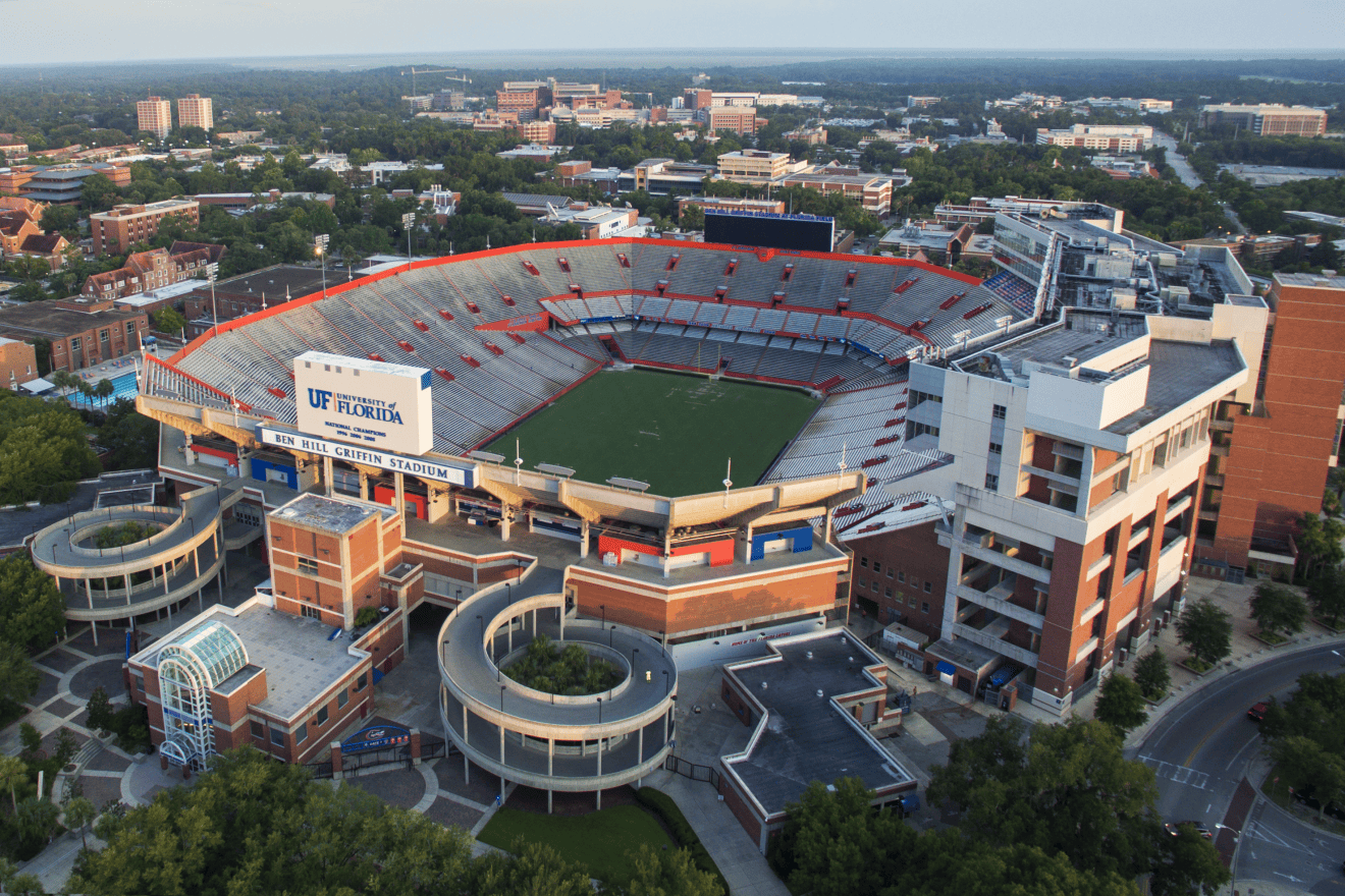 Ben Hill Griffin Stadium at the University of Florida. Credit: 	Pablo Corredor via Wikimedia Commons.