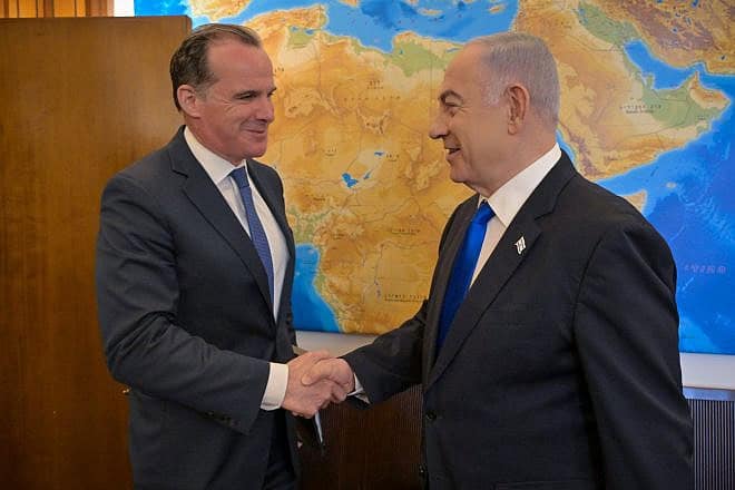 Israeli Prime Minister Benjamin Netanyahu and U.S. Special Coordinator for the Middle East Brett McGurk at the Prime Minister's Office in Jerusalem. Credit: PMO.