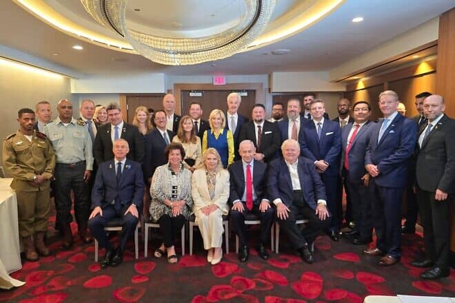 Israeli Prime Minister Benjamin Netanyahu meets with Evangelical Christian leaders in Washington on July 23, 2024. Photo by Amos Ben Gershon/GPO.