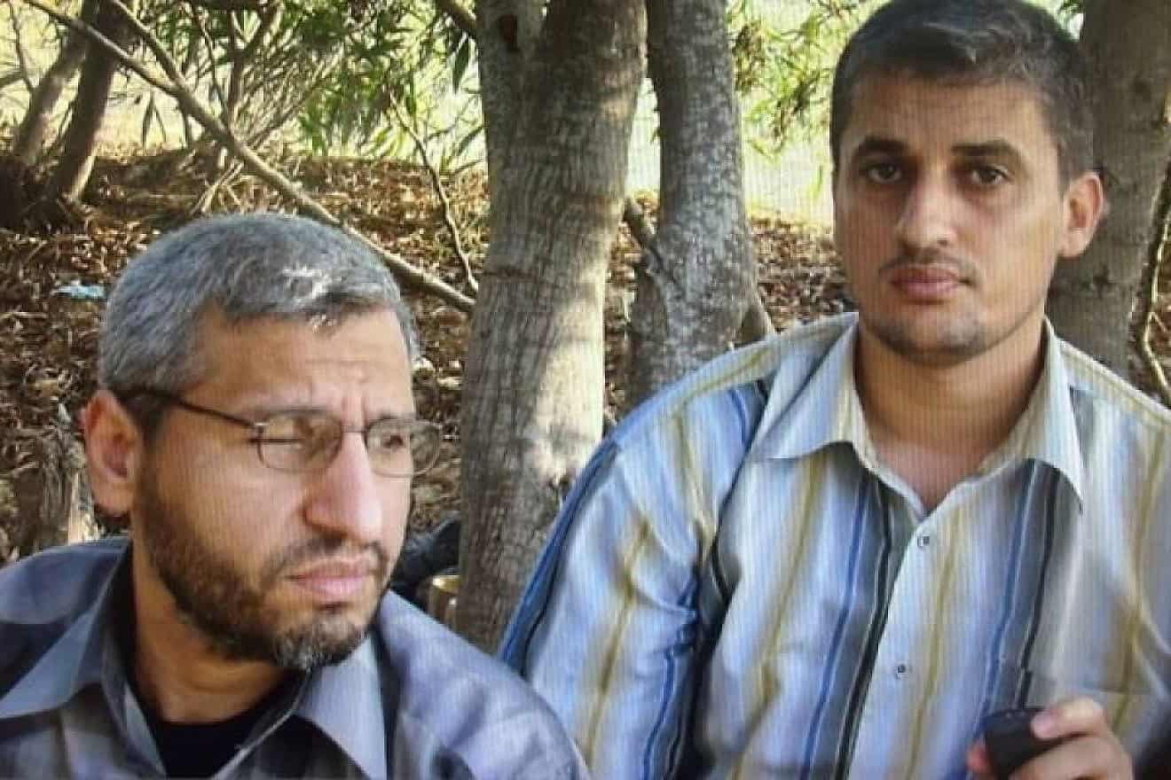 A photo of Hamas terrorists Mohammed Deif (left) and Rafa'a Salameh found on a laptop during Gaza operations and released by the IDF, Jan. 7, 2024. Credit: IDF.