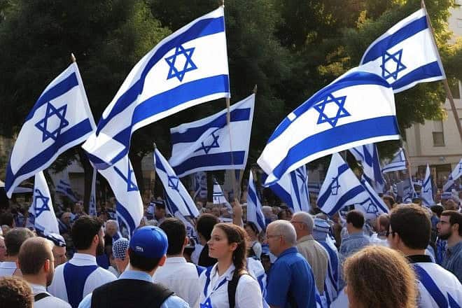 An illustrative image of a pro-Israel rally. Source: DeepAI.