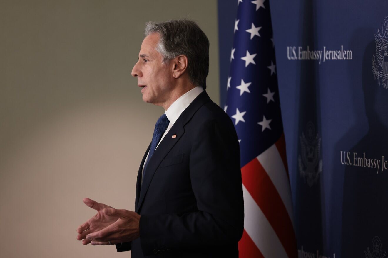 U.S. Secretary of State Antony Blinken holds a press conference in Tel Aviv, Aug. 19, 2024. Credit: Chuck Kennedy/U.S. State Department.