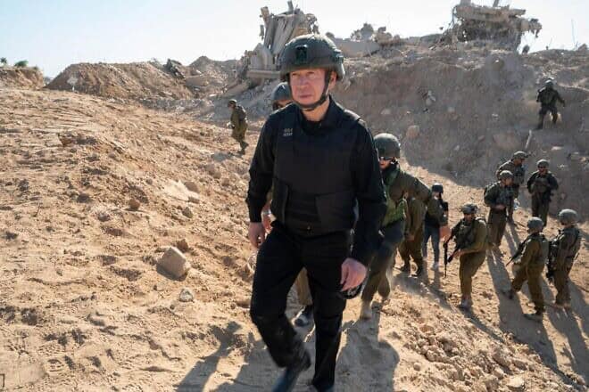 Israeli Defense Minister Yoav Gallant during a visit to the Gaza-Egypt border on Aug. 21, 2024. Photo by Ariel Hermoni.