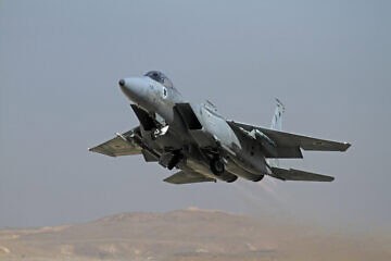 An Israeli Air Force F-15 fighter jet takes off from Ovda Airbase, 25 miles north of Eilat, Nov. 25, 2013. Photo by Ofer Zidon/Flash90.