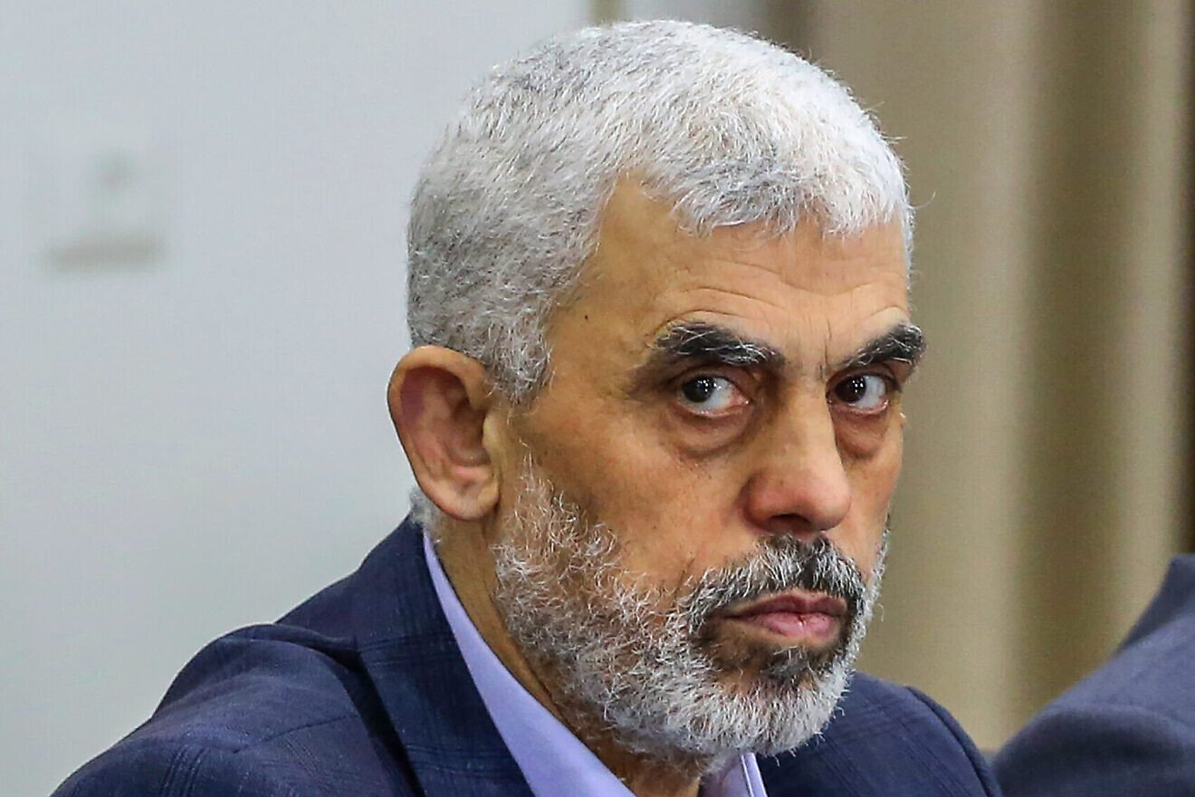 Hamas leader Yahya Sinwar in Gaza City, April 13, 2022. Photo by Attia Muhammed/Flash90.