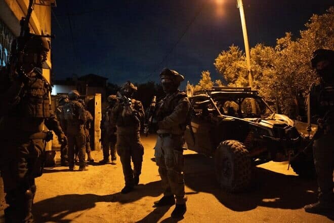 Israeli troops conducting a counterterrorism operation in Judea and Samaria, August 2024. Credit: IDF.